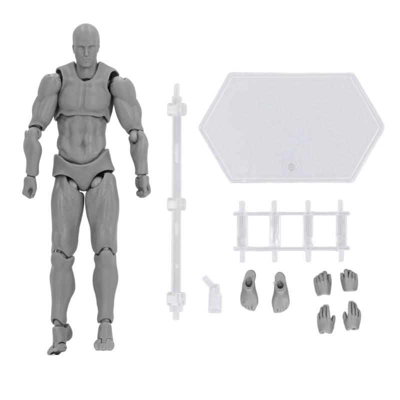 Figure Model PVC Action Figure Drawing Model Movable Joint Pedestal