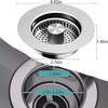 3-in-1 Kitchen Sink Drain Strainer, Upgraded 304 All Stainless Steel