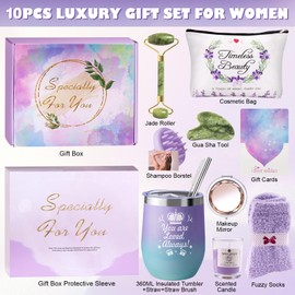 Gifts for Women, Pamper Gifts for Women, 10PCS Unique Relaxation Sets Include Tumbler Birthday Presents Hampers Self Care Gifts for Friends, Mum, Wife, Sister, Girlfriend