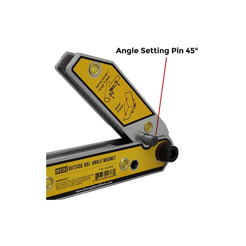 Adjustable Angle Magnetic Square, Angle 30°-270°, Inside/Outside Magnets, Angle Setting