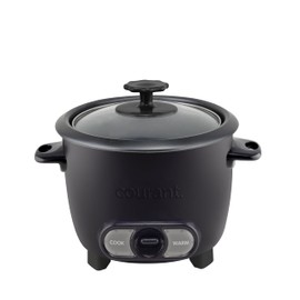 Courant Rice Cooker 8-Cup (Cooked), Removable Non-Stick Bowl, One Touch Rice Cooker, Black