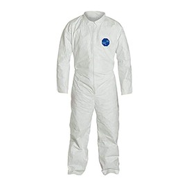 Clean All Products TY120SWH - Large Clean All Products White Microporous Coveralls, Zipper Front, 25/cs -Large