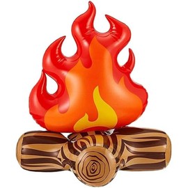 Vaulted Skulls & Co Inflatable Campfire Prop | Realistic Camp Fire Inflatable | Novelty Decoration for Themed Parties & Gag Use | Fire Pit Look | Red/Brown | 12