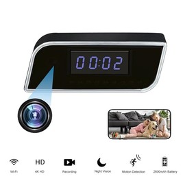 Yoidesu Cámara Interior, Wifi Inalámbrica 1080P Fhd 130 Cámara de Reloj Gran Angular con Detección de Movimiento y Modo Nocturno, para Seguridad en el