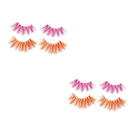 LALAFINA 4pairs False Eyelashes Dramatic Makeup Tool Comfortable Reusable for Eye Makeup Lightweight Natural Look