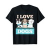 I Love Dogs Paw Print Heart Pet Lover Novelty T-Shirt