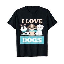 I Love Dogs Paw Print Heart Pet Lover Novelty T-Shirt T-Shirt