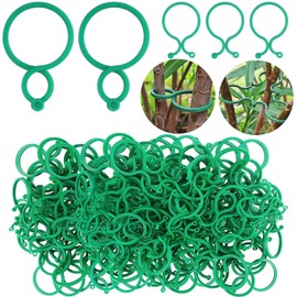 FLZONHUT Pflanzenclips,200 Stück Pflanzenstützen für den Garten,Tomaten Befestigung Clips,Gartenpflanzenklammer,Pflanzen Clips Klein Gartenp Pflanzenclip für Kletterpflanzen,Tomaten (Grün,40 x 28 mm)