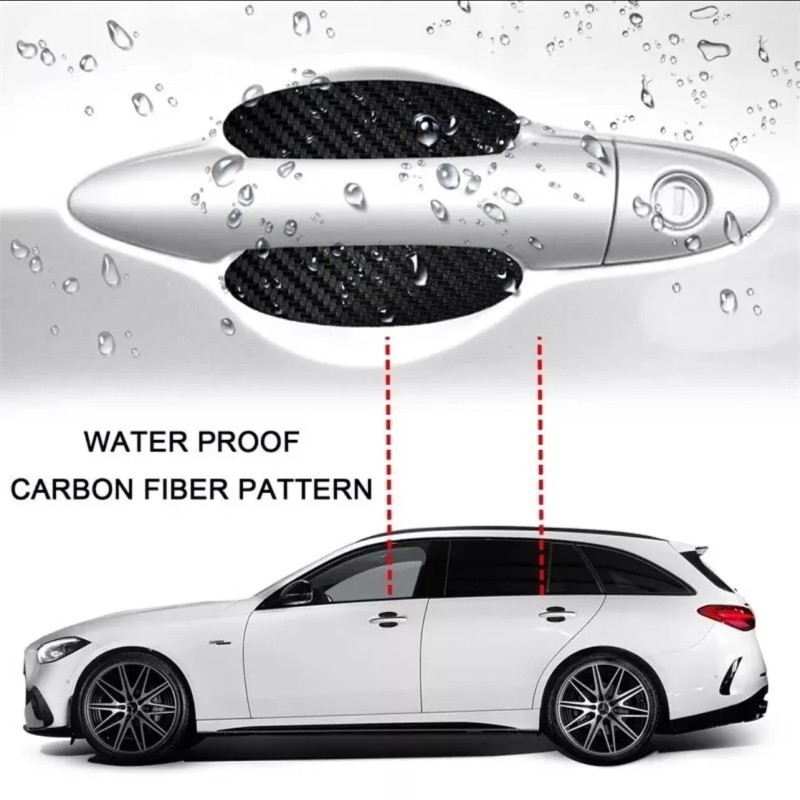 Door Protection 4 Set Blue Carbon Fiber Truck Car Door