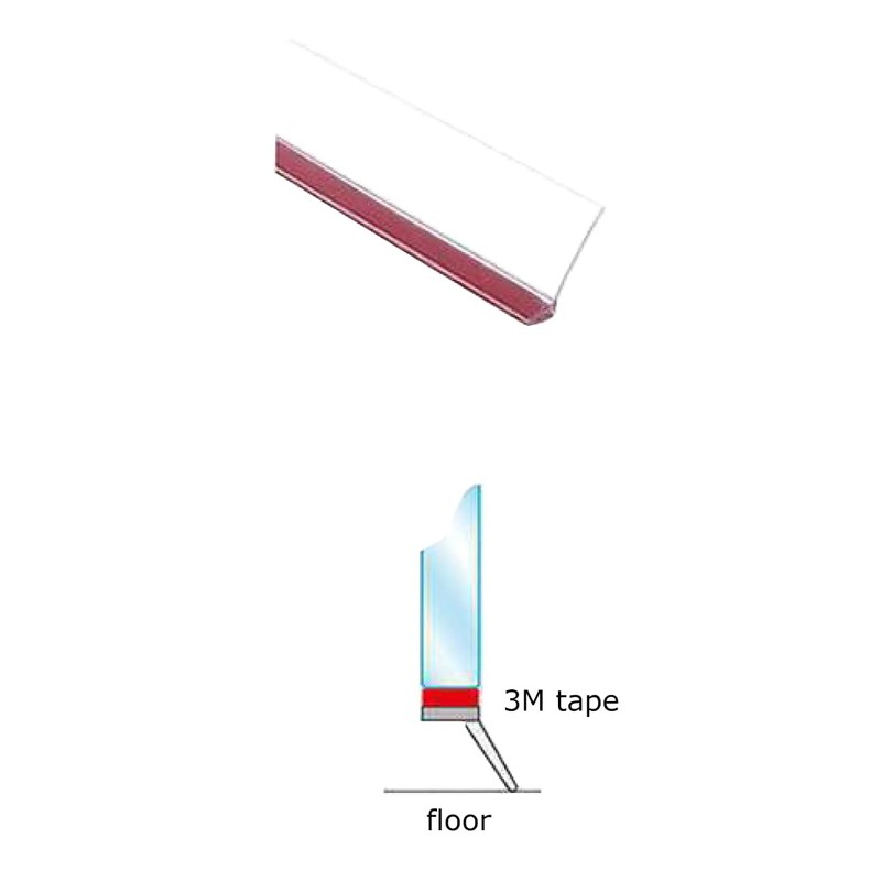 Gordon Glass® Clear Vinyl Angled L-Seal with Pre-Applied Self-Adhesive Backing