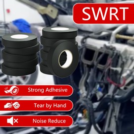 SWRT 12 Pack Wiring Harness Tape 3/4 Inch x 50 FT High Temp Wire Cable Loom Self-Adhesive Fabric Tape