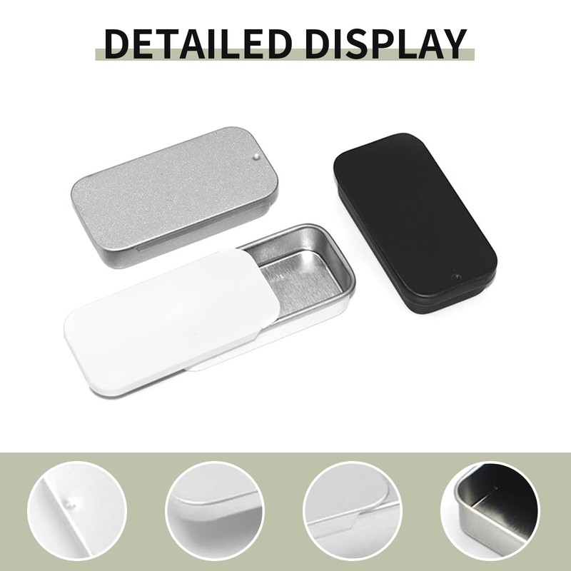 SKYPIA Lip Balm Tins Slide Top Tin Containers for Lip