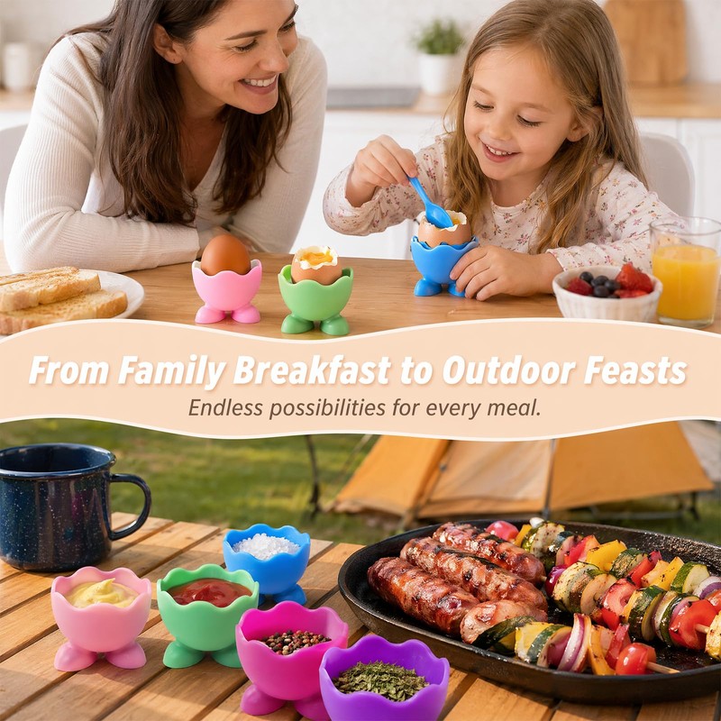 20PCS Egg Cups Set, Boiled Egg Holders Breakfast Table
