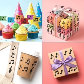 GEEHUA 540 adesivi a forma di note musicali, 4 stili autoadesivi, impermeabili, simboli musicali, ricompensa per insegnanti, decorazioni fai da te