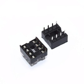 Bridgold 60pcs 2 Row 8 Flat Pins DIP-8 8DIP 8 DIP IC Solder Type Sockets Adapter for NE555P LM386N LM358 etc.