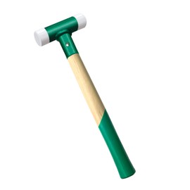 C&T Schutz Hammer,Schonhammer Rückschlagfrei,weicher Schlägel,30mm Durchmesser, Holzstiel mit austauschbarem Nylonkopf für Wartung und Montage,30mm Wood Handle Nylon Installation Hammer