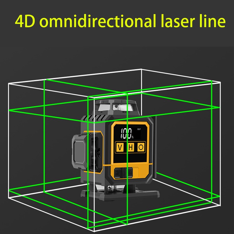 FenorGan16 Lines Self Leveling Laser Level，LCD power display，4x360° 4D Green