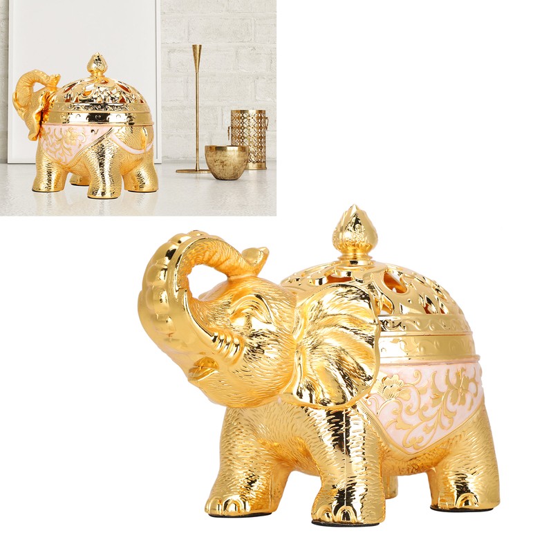 Elephant Shaped Incense Burner Aromatherapy Ornament for Living Room Entryway