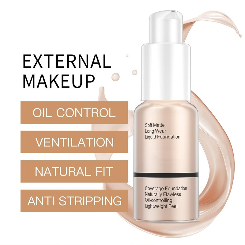 Foundation, 30 ml Full Coverage Foundation, Concealer Liquid Foundation, Full
