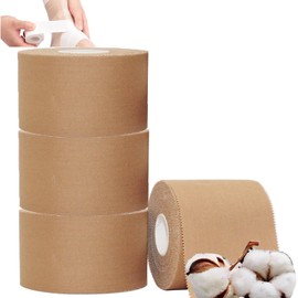 ANAMPION Zinc Oxide Tape - 4 Rolls 3.8cm x 10m Athletic Bandage Breathable Wrist Finger Tape Easy Tear Athletic Sports Tape for Jiu Jitsu, Bouldering, Rock Climbing & Golf (Flesh Color)
