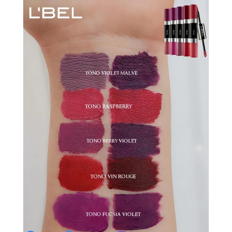 L'Bel Labial L'Bel Dúo Amplifiant color fucsia violet mate