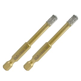 HXIN Brazed Diamond Drill Bits with Hex Shank E6.3mm Fast Connection for Dry or Wet Drilling on Porcelain Ceramic Tile Granite Marble Used on Corded or Cordless Pistol or Bench Drill (2, 6mm(1/4")