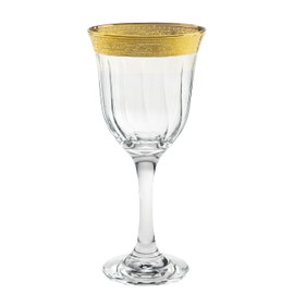 Lorren Home Trends Red Wine Set of 6 Melania Collection Gold, One Size, Clear