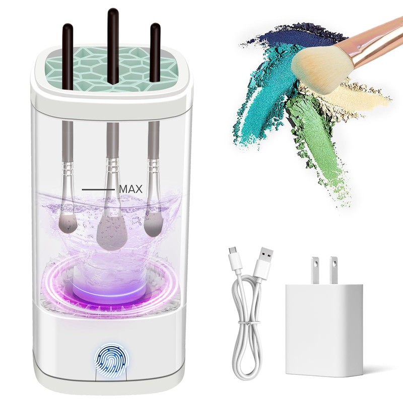 Electric Makeup Brush Cleaner Machine, Portable Cosmetic Brush Washer and