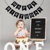 Lumjoy Large Black & White Happy Birthday Banner – Stylish