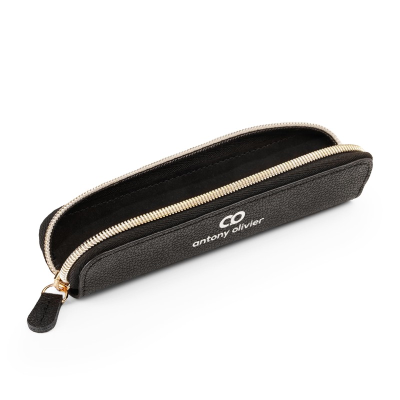 Antony Olivier Real Leather Pencil Case | Black Pen Pouch
