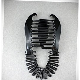 Perfect Hairstyle with Our Hair Accessories - Black Plastic Interlocking Banana Clip Hair Pony Tail Comb Flex Stretch Clincher Fashionable Hair Accessory Hair Jewelry Accessories for Lady Women
