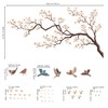 DECOWALL SG4-2317 White Cherry Blossom Tree Wall Stickers Birds on