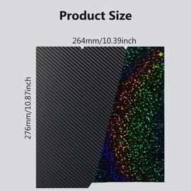 for Kobra S1/Kobra S1 Combo/Kobra S1 Pro ACE 3D Printer Build Plate Double Sided PET Carbon Fiber Pattern and PEY Sheet 276x264mm Flexible Removable Spring Steel Heated Printing Bed Platform Mat