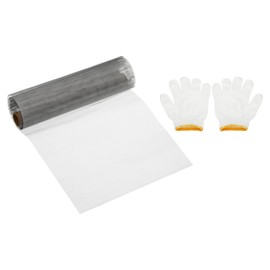 PATIKIL 40"L x 10"W Woven Wire Mesh, 40 Mesh 304 Stainless Steel Air Vent Filter Screen with Gloves for Window Security Vent Cover Filtration Animals Fence