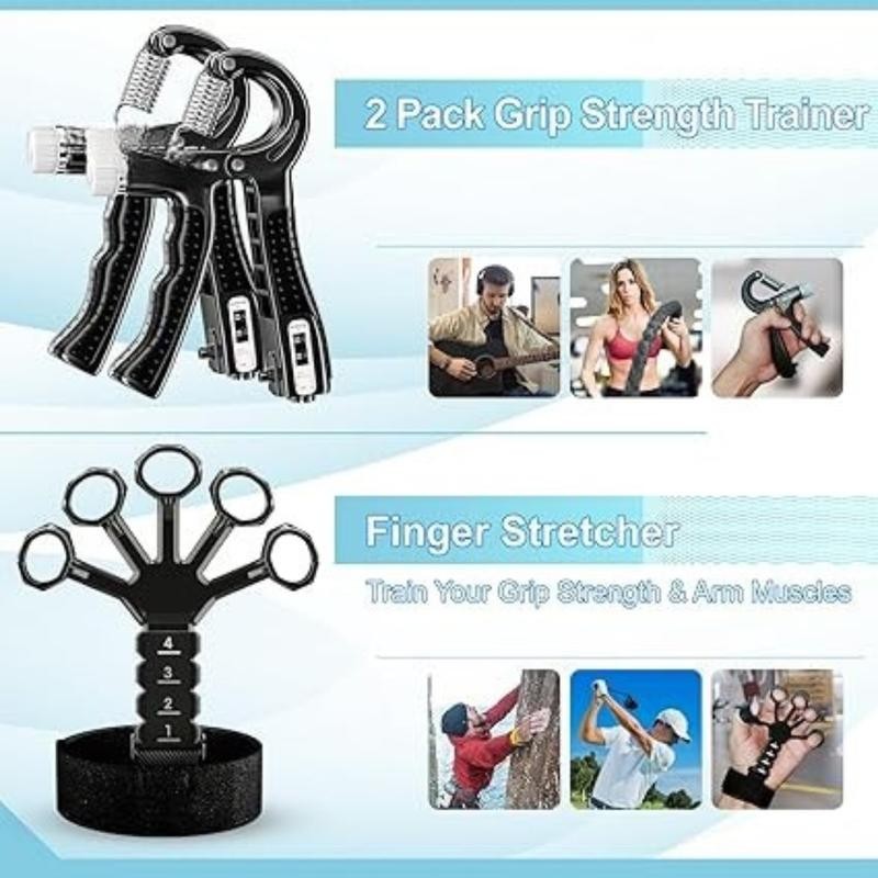 5 Pack Grip Strength Trainer with Finger Exerciser, Hand Grip