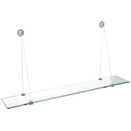 Spancraft Glass Crane Glass Shelf, Brushed Steel, 12 x 48