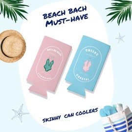 Pop Nordic Last Toast On The Coast - Enfriadores de latas de despedida de soltera, paquete de 12 fundas de lata para fiesta de despedida de soltera, divertidas damas de honor, cerveza acogedoras