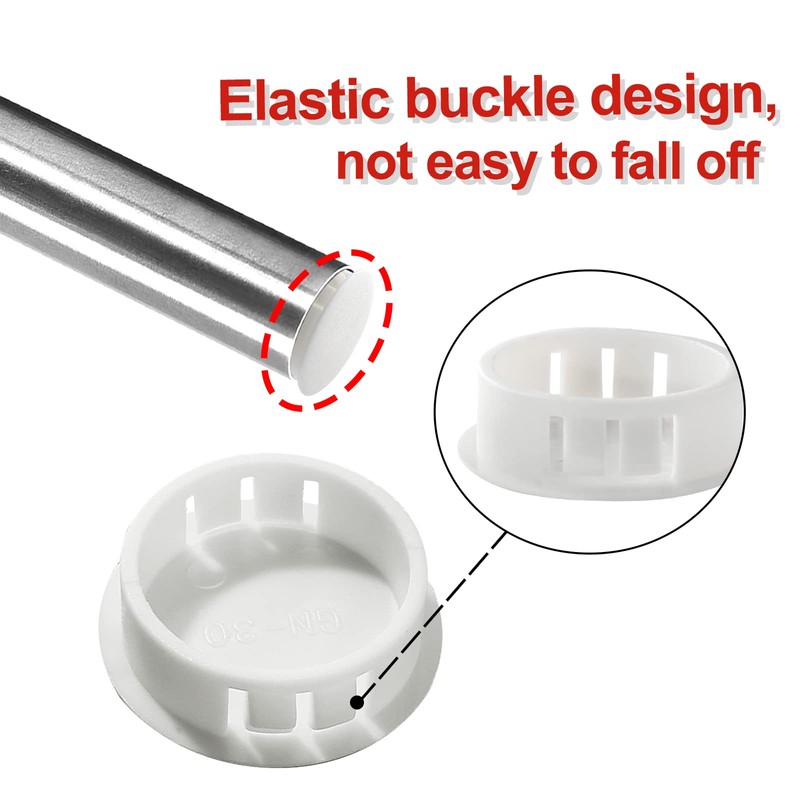 Moicstiy 30Pcs 1-1/4 inch (32mm) White Hole Plugs, Plastic Round