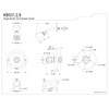 Kingston Brass KB532 Single Acrylic Handle Tub and Shower Faucet,