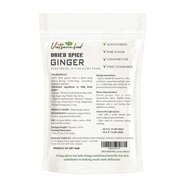 DRIED GINGER PIECES 2.47 Oz (70g) VIETFARMFOOD: Freeze-dried spice extract from 100% pure, Convenient Packaging. Long-term Preservation. Used for Processing Cooking, Baking, Salad, Soup, Sauces..