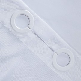 Furlinic Long Shower Curtain with Grommet Hooks,Made of White Heavy Fabric Washable for Stall or Bathtub 80x47 Inch.