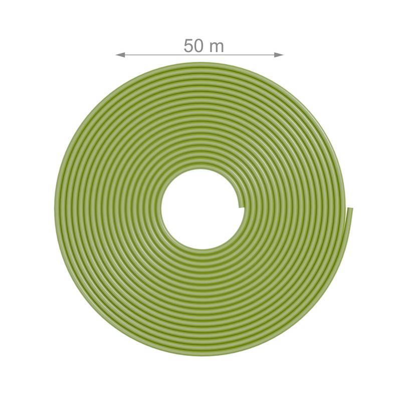 Relaxdays 50m x 3mm Green Rubber Hollow Rope Plant Binding