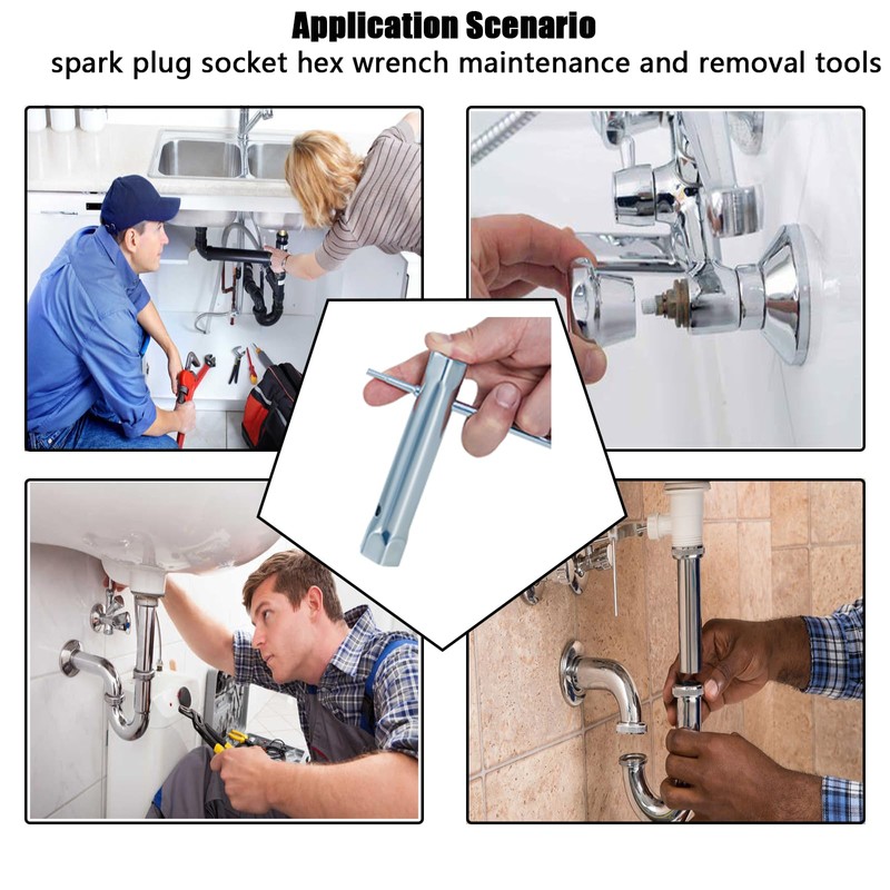 Dpwrrot Plumbers Spanner Wrench Set for Shower Valves and Spark
