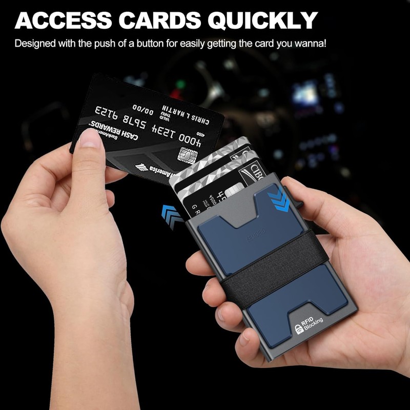 SEMORID Slim Aluminum Card Holder Wallet for Men, Durable Expandable