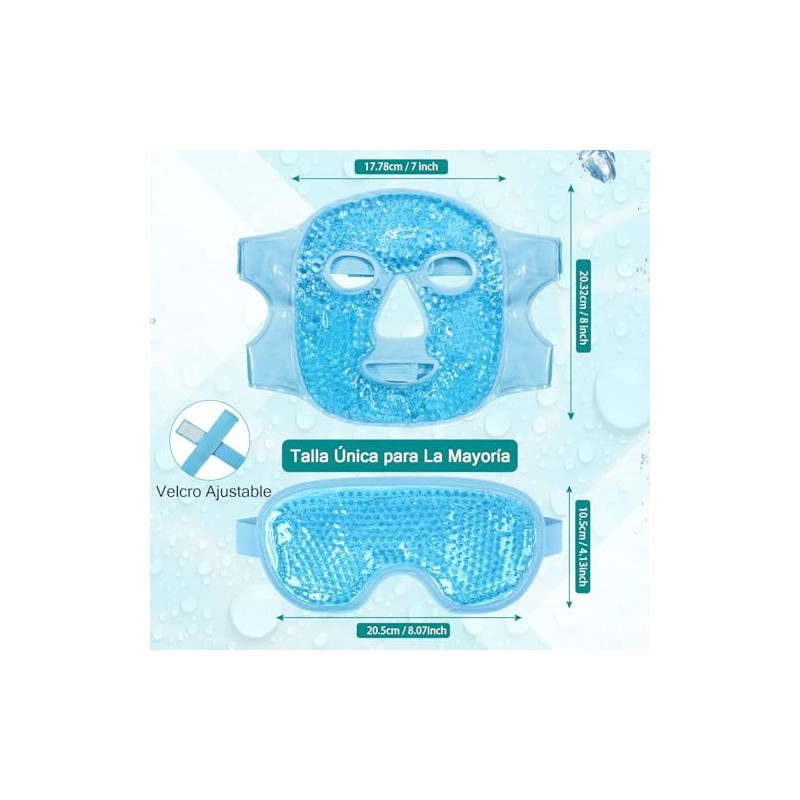 2 Piezas Máscara de Hielo para Ojos y Cara, Mascarilla
