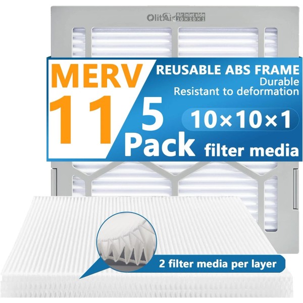 OlitAir Air Filter - Furnace/HVAC, 10 x 10 x 1,