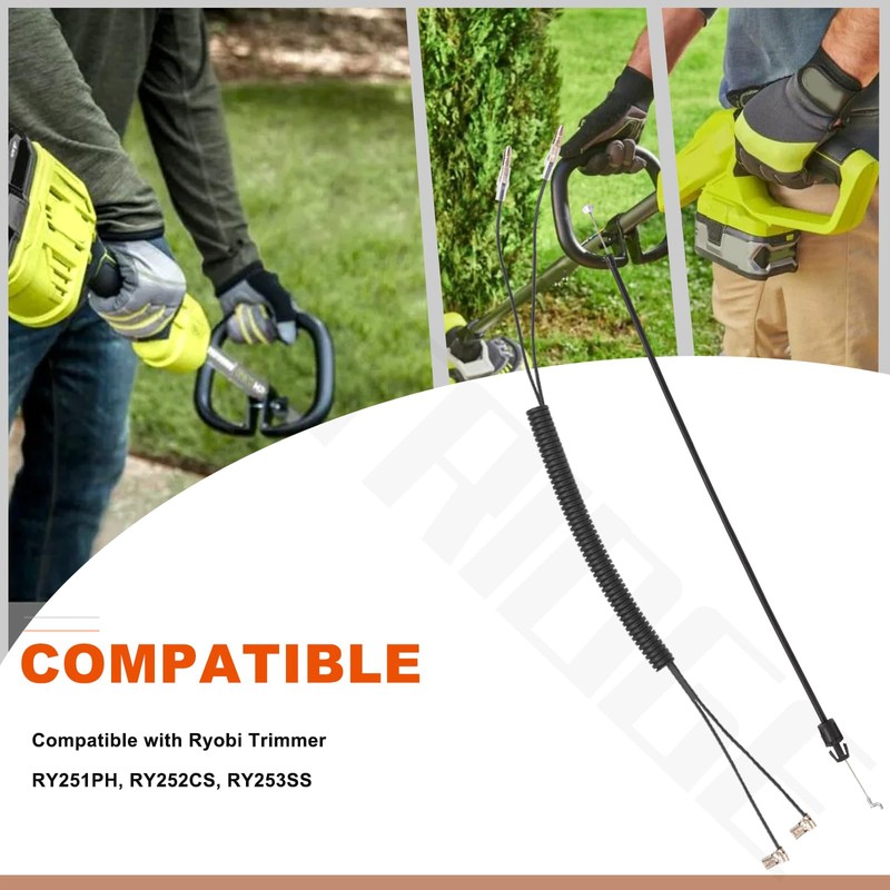VoltRidge 307318001 Throttle Cable Compatible with Ryobi String Trimmer RY253SS,
