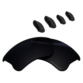 BlazerBuck Replacement Nose Piece Pads & Lenses for Oakley Flak Jacket XLJ Sunglasses - Black