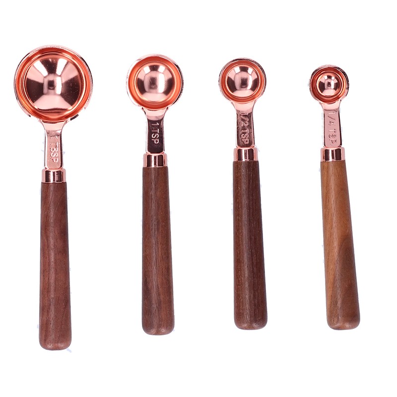 4pcs Rose Gold Measuring Cup with Scale Stainless Steel Measuring