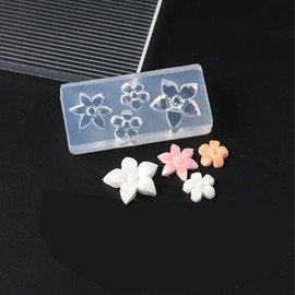 3 Style Flowers Nail Charms Nail Tools Cute Resin Flower Nail Stencils Spring and Summer DIY Acrylic Nails Design Nails Art Supplies for Women and Girls Daily Manicure Decoration Nails